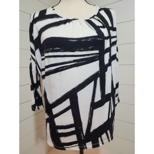 Chico's Top Black/Cream Size 1